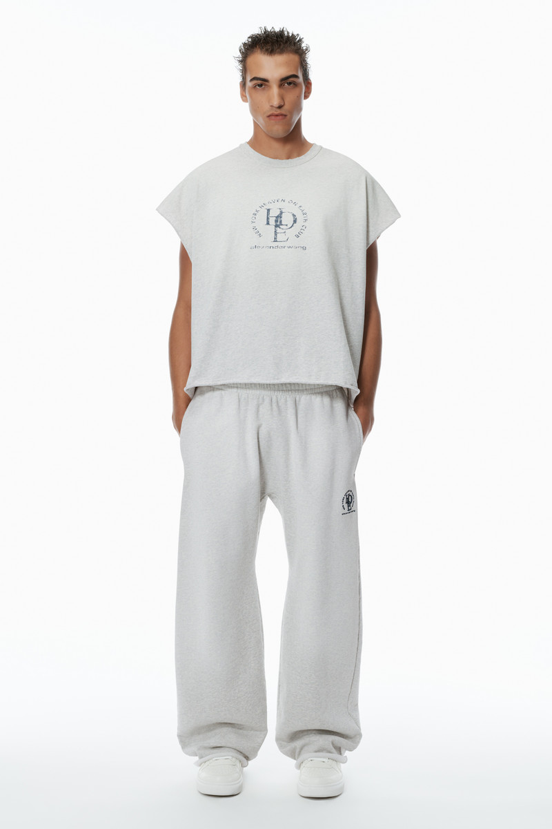 Alexander Wang Unisex Logo Oversized Cotton Terry Sweatpants outlook