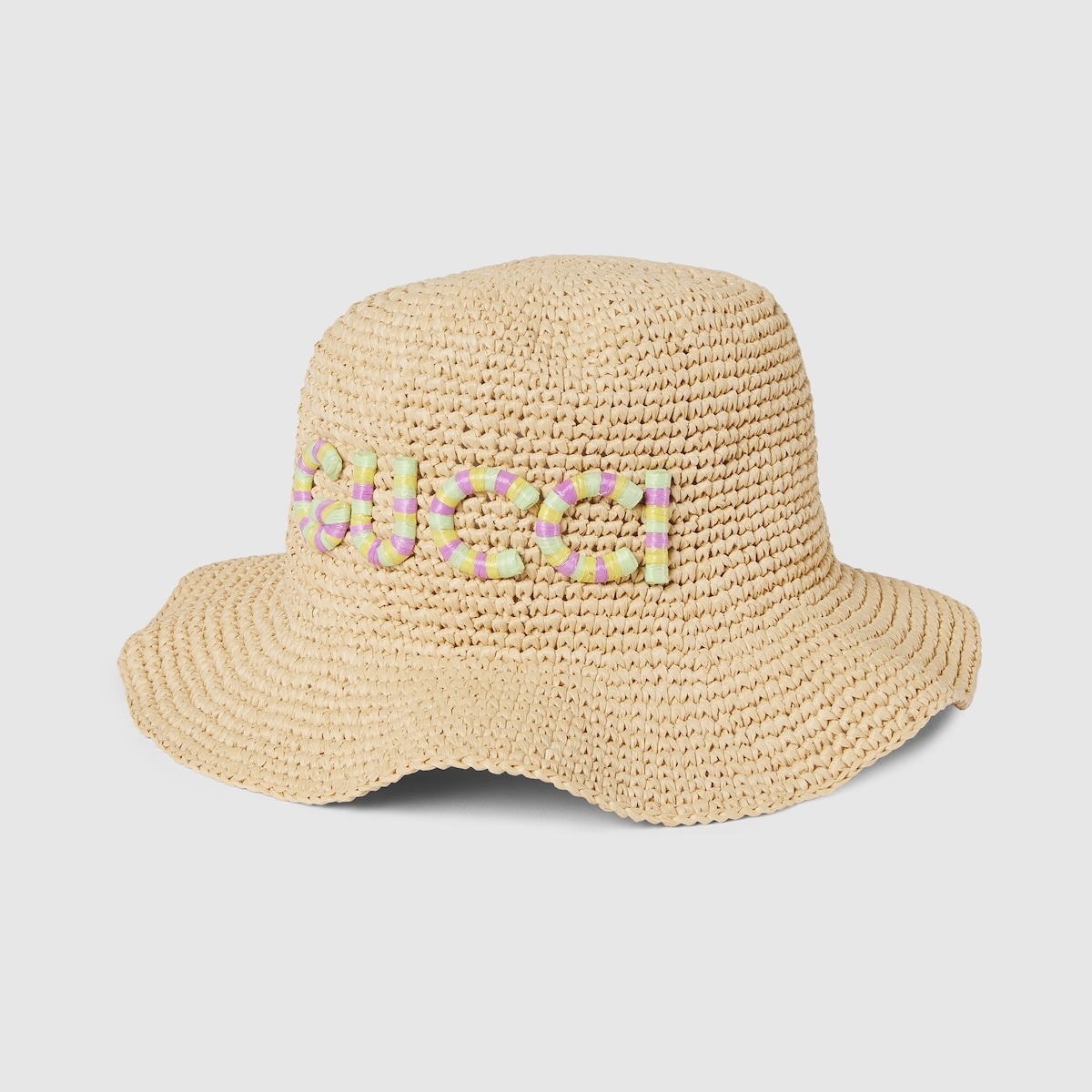 Straw hat with Gucci patch - 1