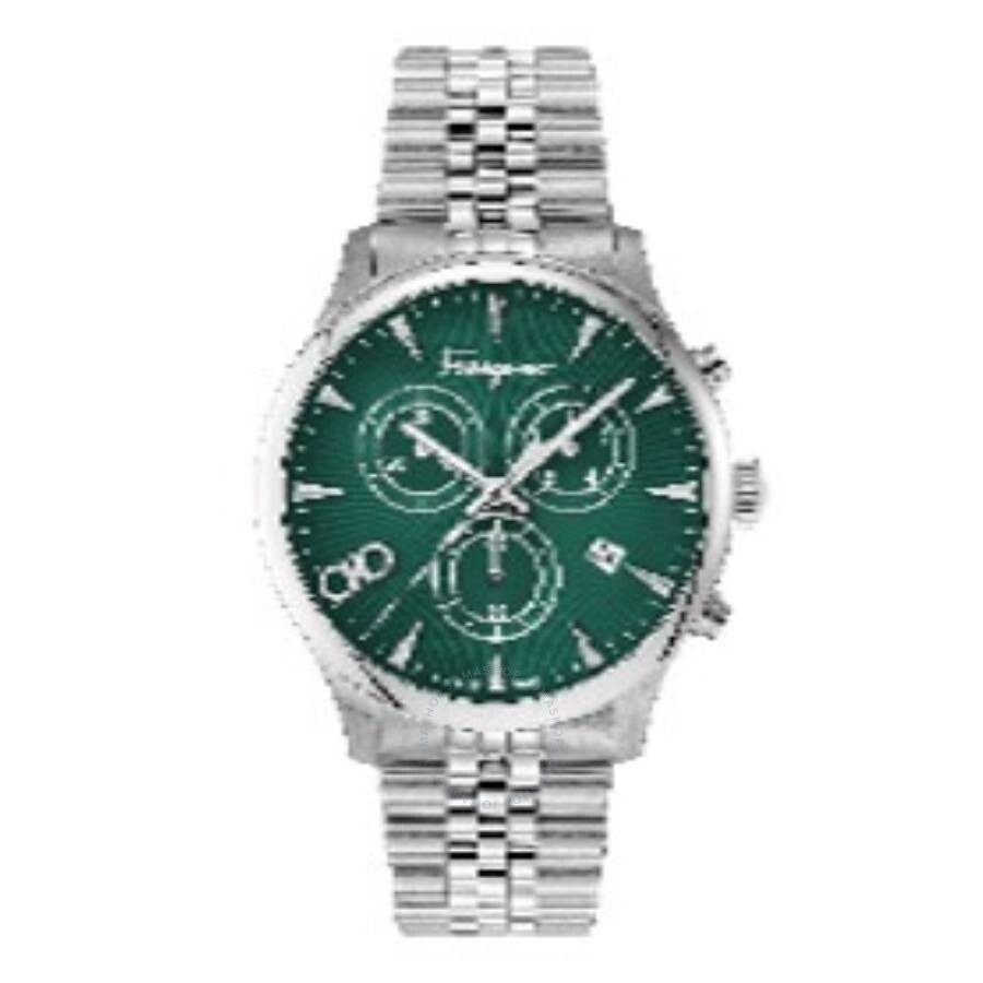 Ferragamo Duo Chronograph Quartz Green Dial Men's Watch SFEZ01124 - 1