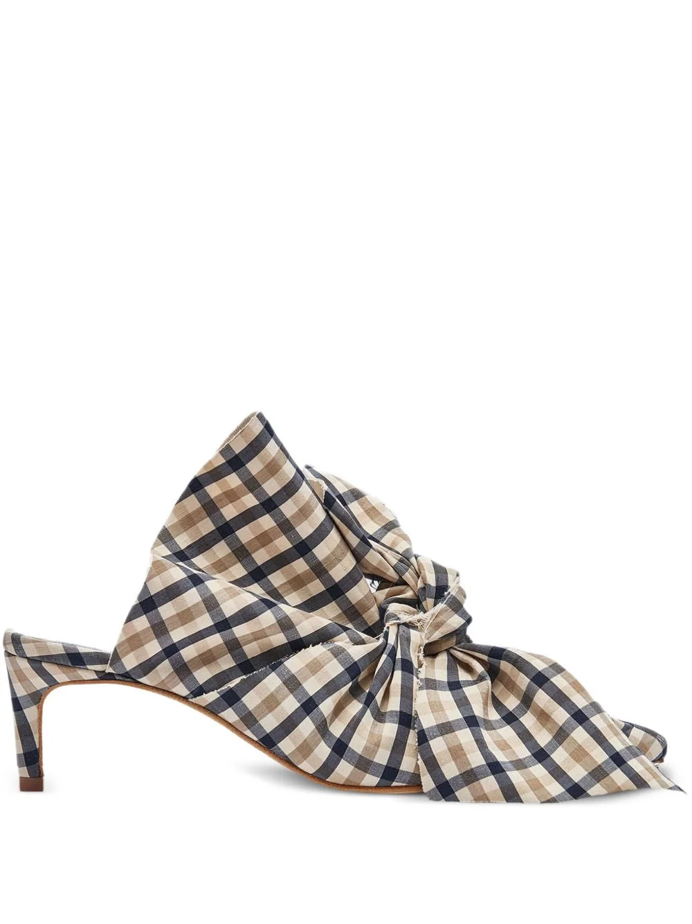 60mm Paulette bow gingham check mules - 1