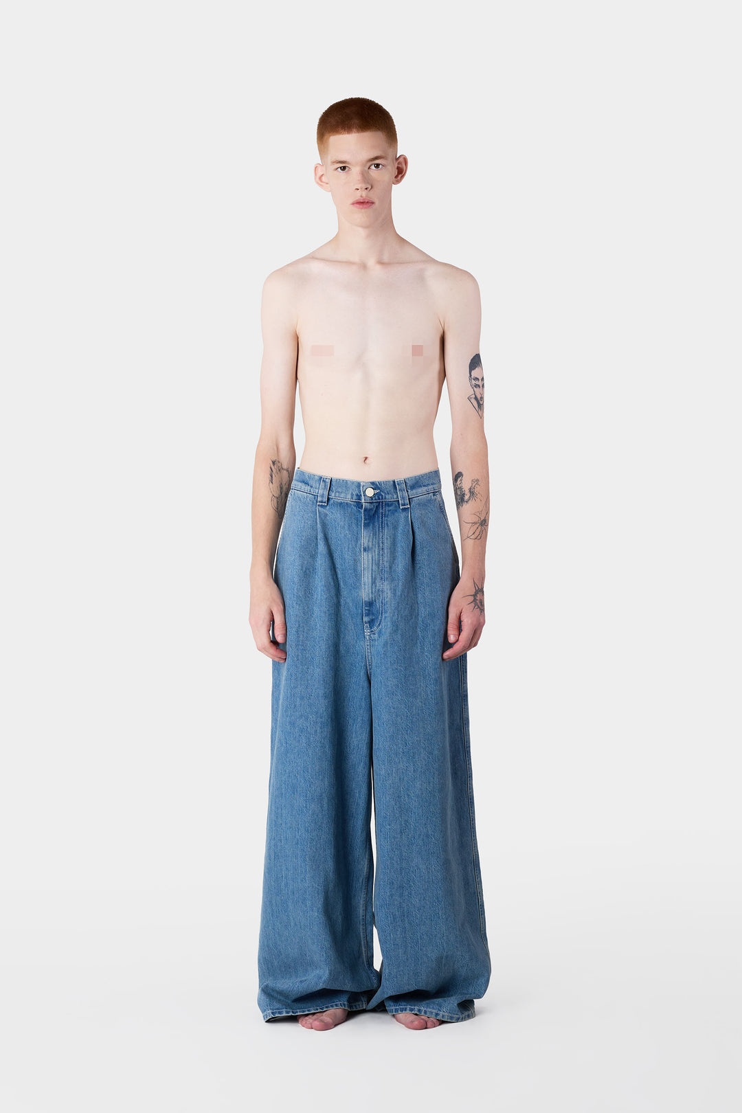 EXTRA OVER PANTS / light washed denim - 3