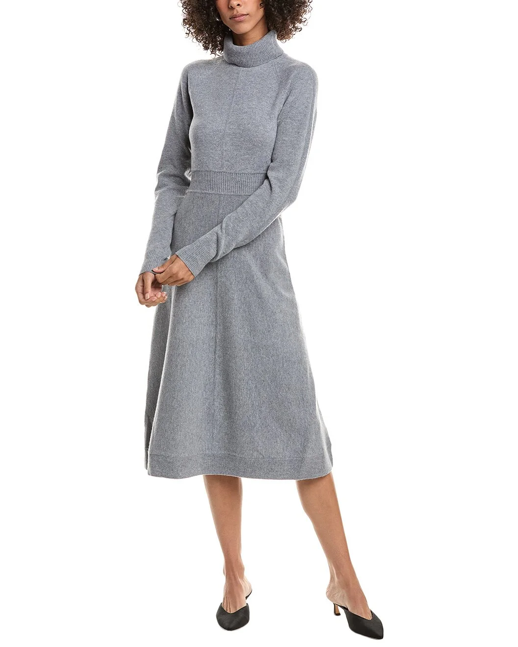 Derek Lam 10 Crosby Maizie Mock Neck Pleated Sweaterdress - 1