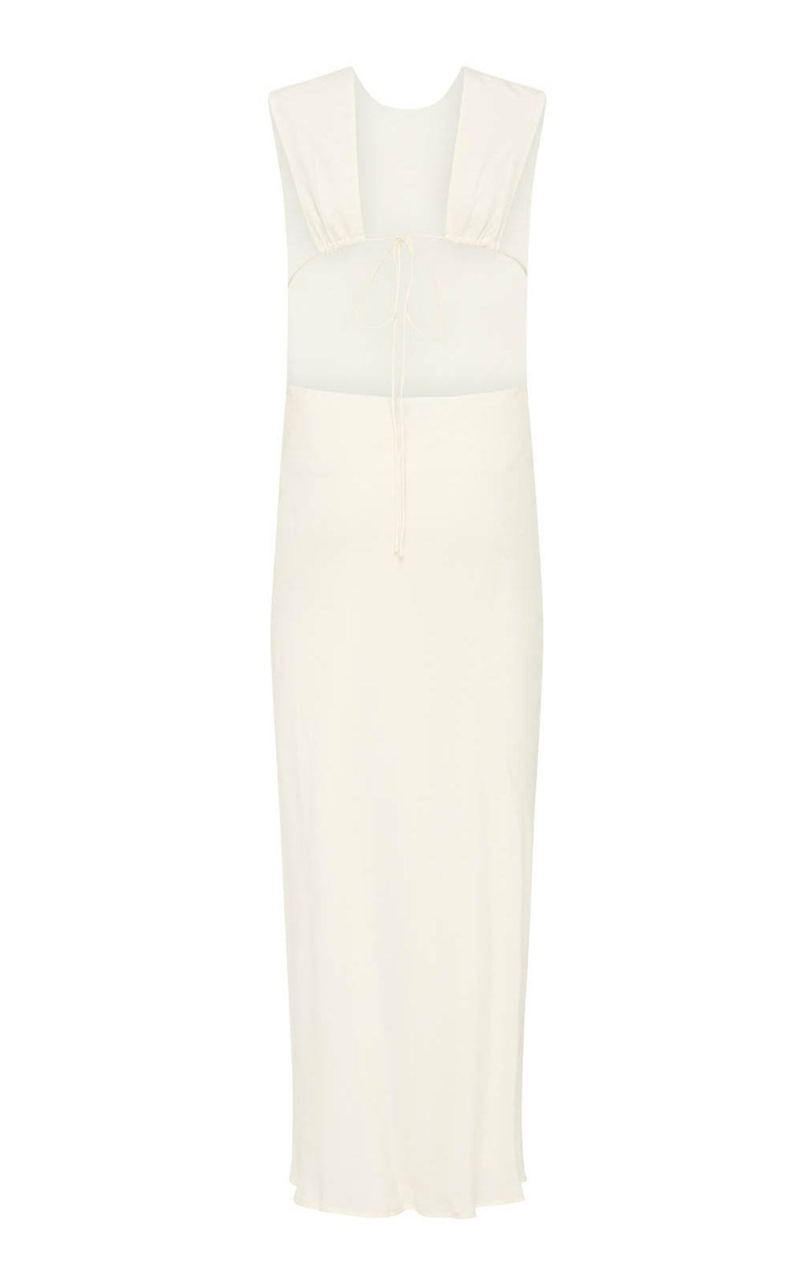 ST. AGNI Rouleau-Tied Backless Maxi Dress off-white | REVERSIBLE