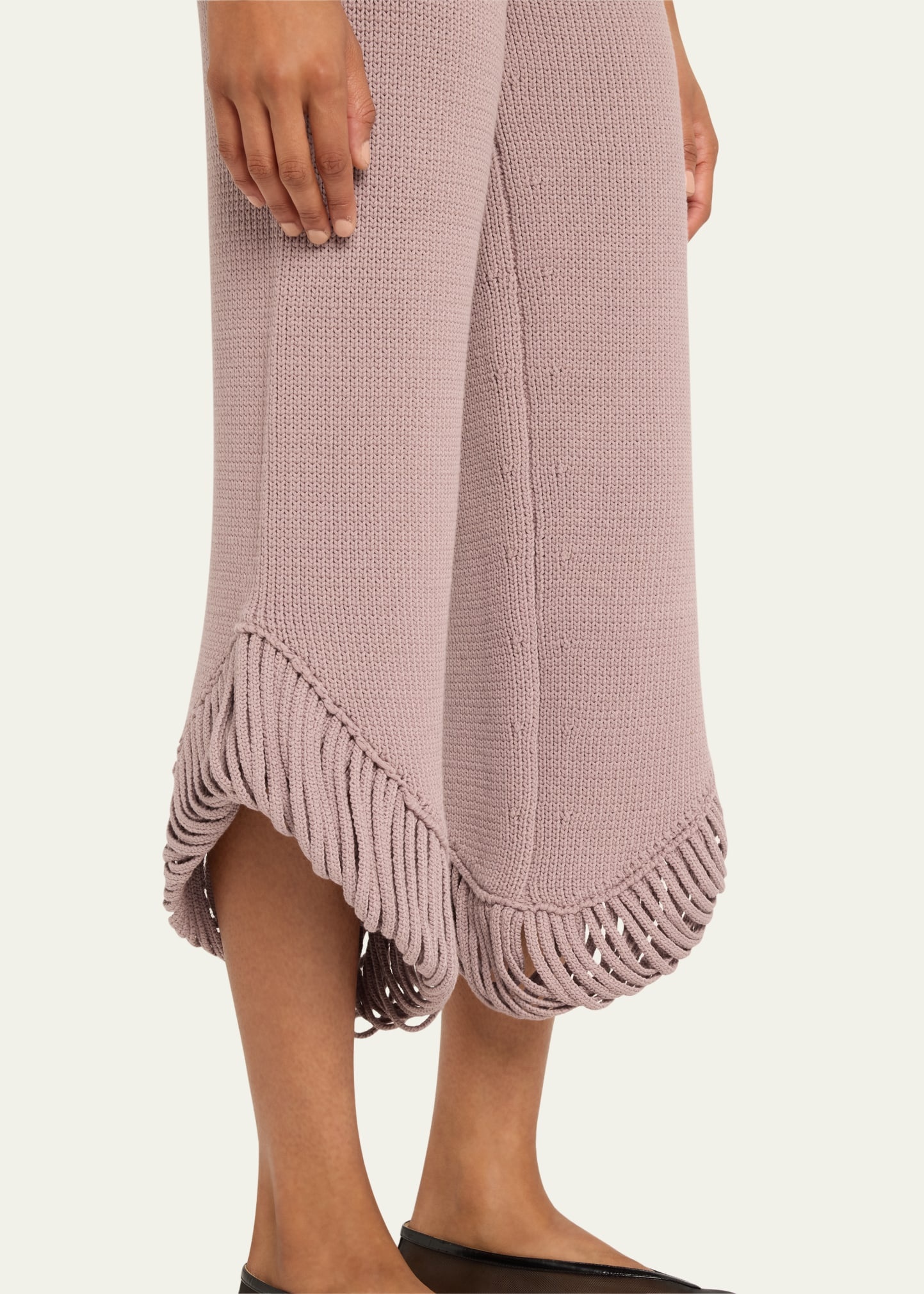 Lyssons Knit Loop Fringe Trousers - 5