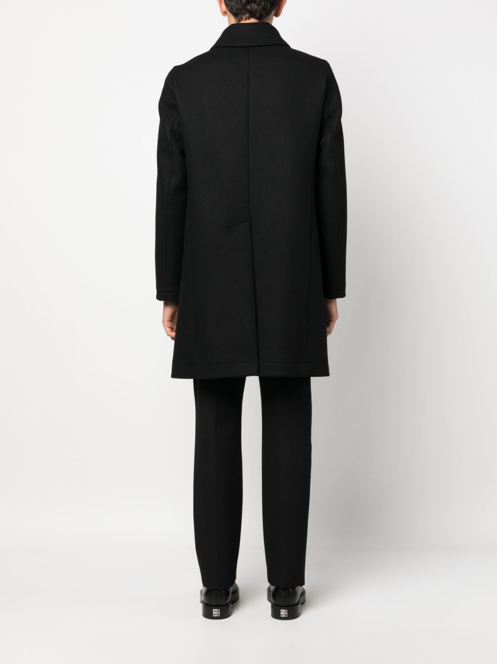 logo-button double-breasted coat - 4