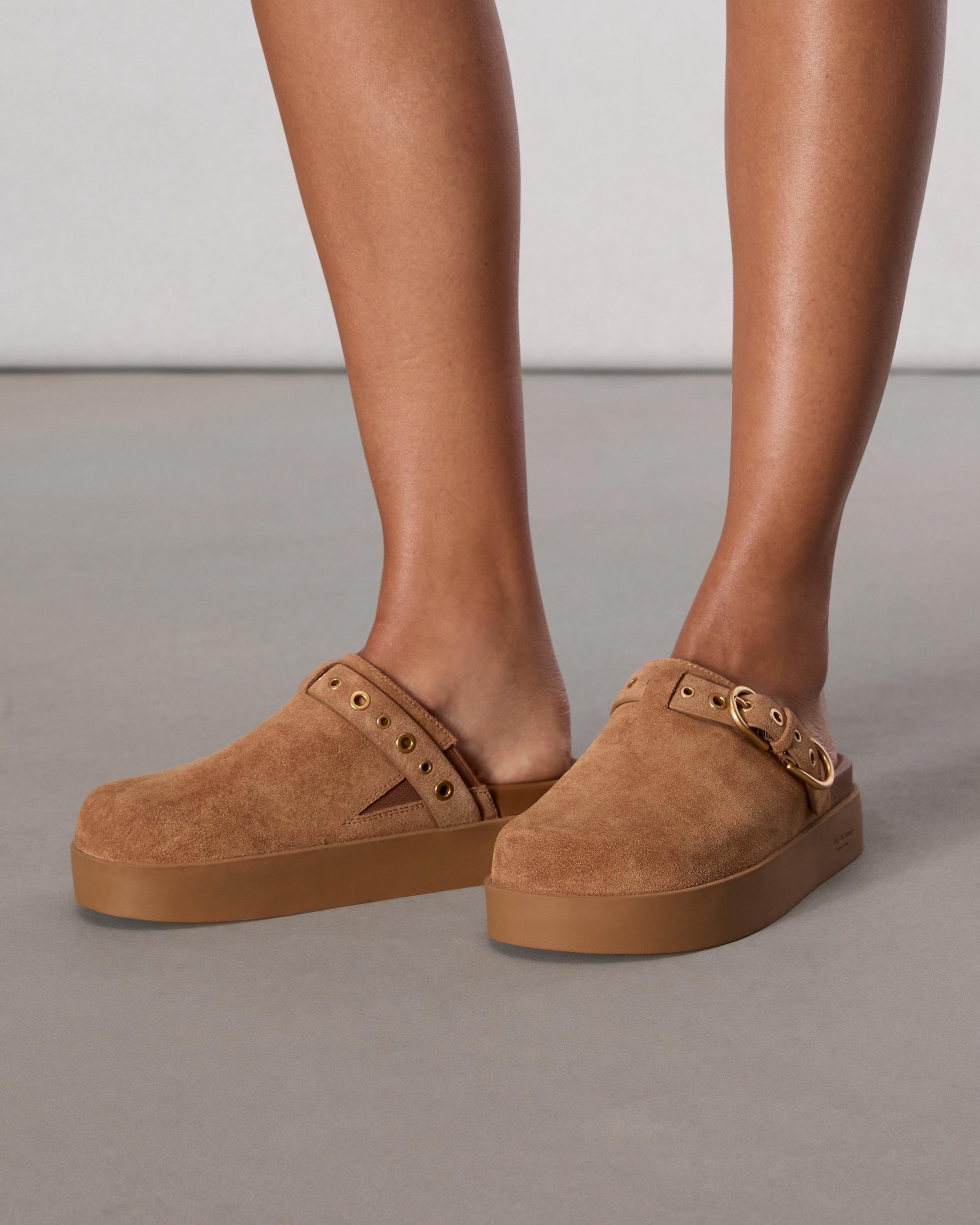 Geo Suede Platform Mules - 2