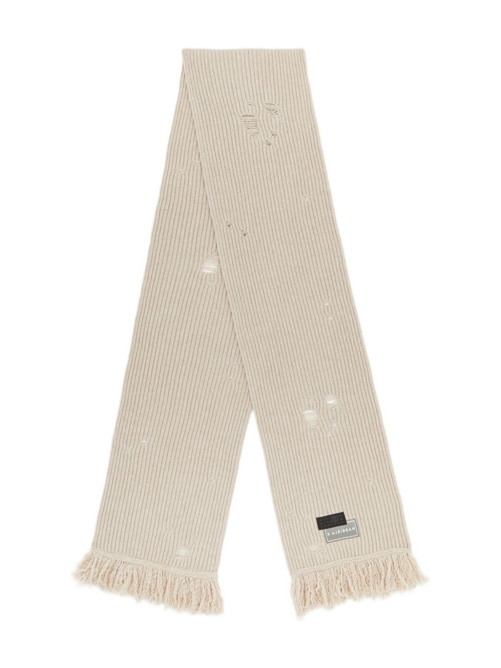 RIBBED FRAYED-EDGE SCARF - 1