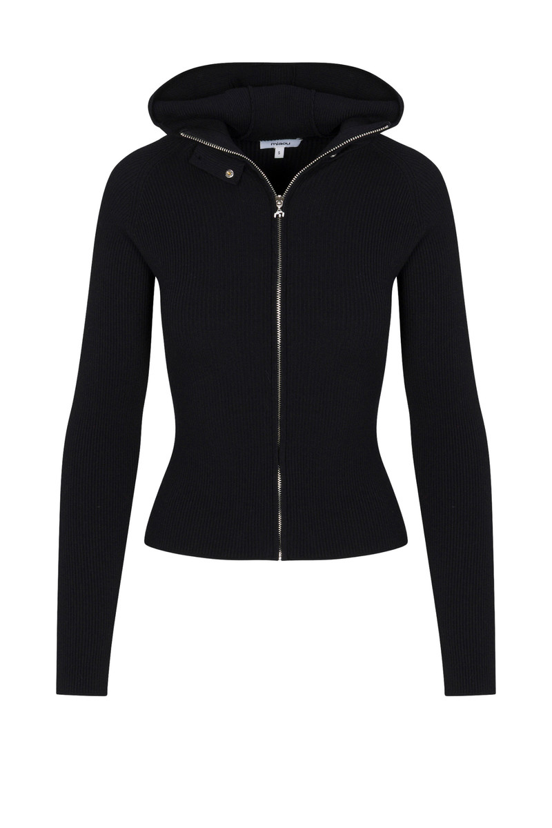 miaou LENA ZIP UP HOODIE - BLACK outlook