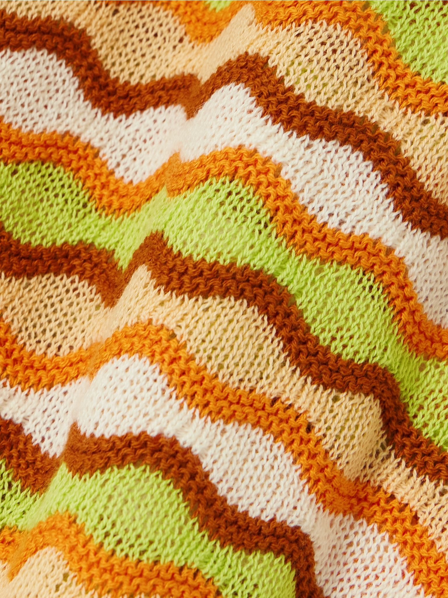 Mullu striped cotton shorts Orange - 4