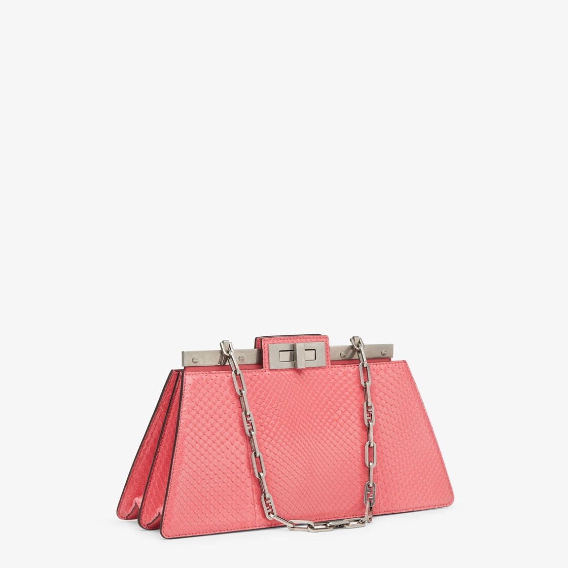 Medium iconic Peekaboo Cut bag made of luxury pink python leather. A new evolution of the Peekaboo I - 2