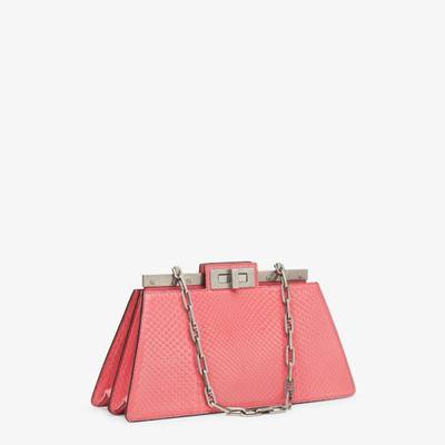 FENDI Medium iconic Peekaboo Cut bag made of luxury pink python leather. A new evolution of the Peekaboo I outlook