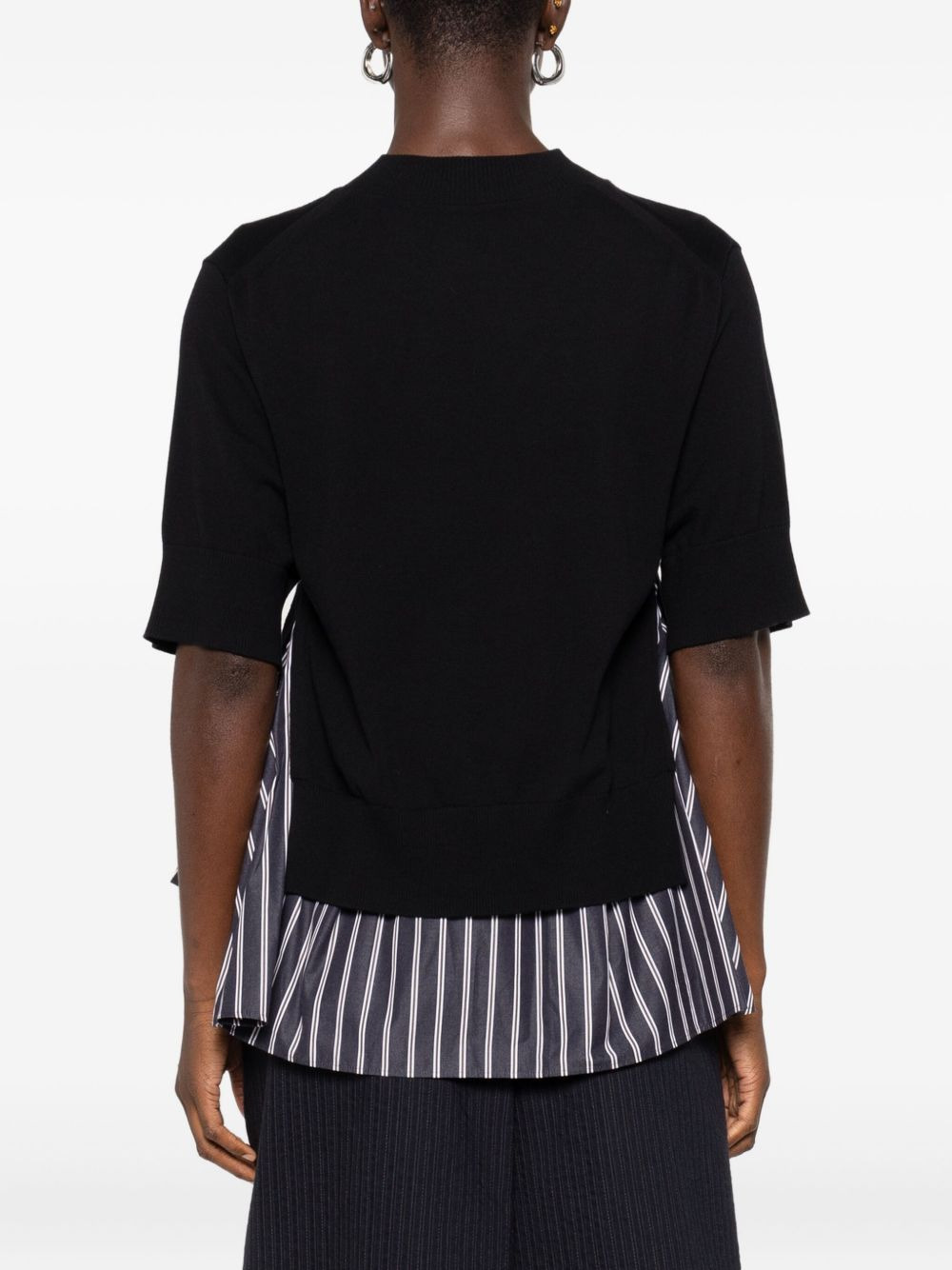 layered striped knit top - 4