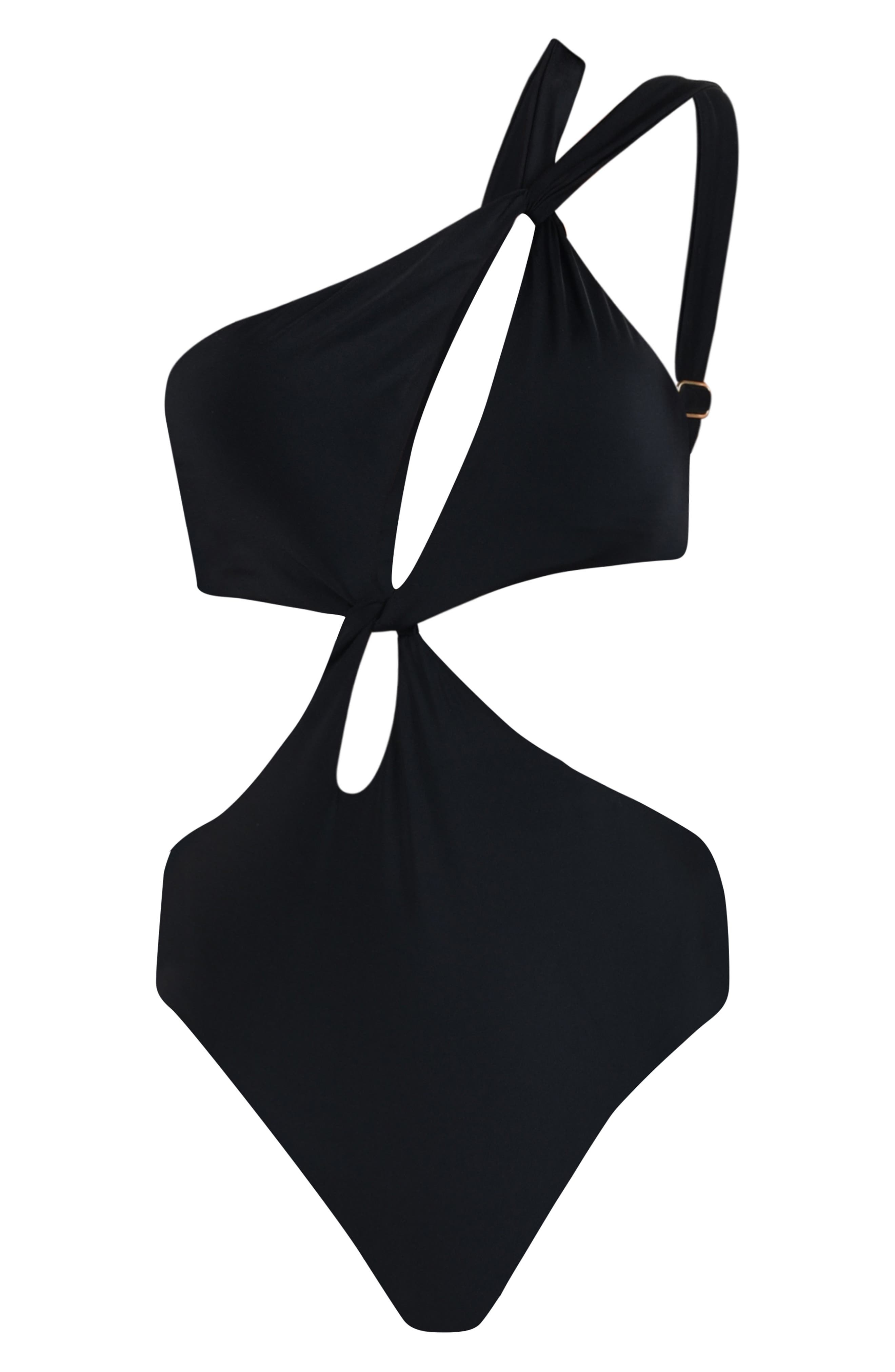 L'AGENCE Camilla Cutout One-Shoulder One-Piece Swimsuit in Black at Nordstrom - 3