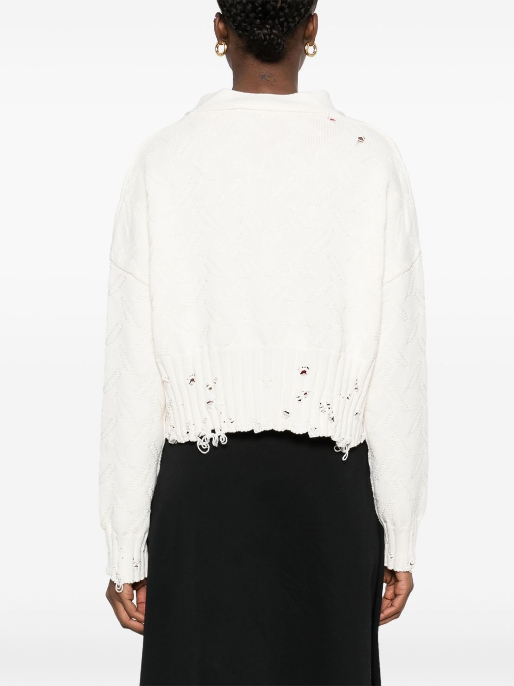patterned-jacquard cardigan - 4