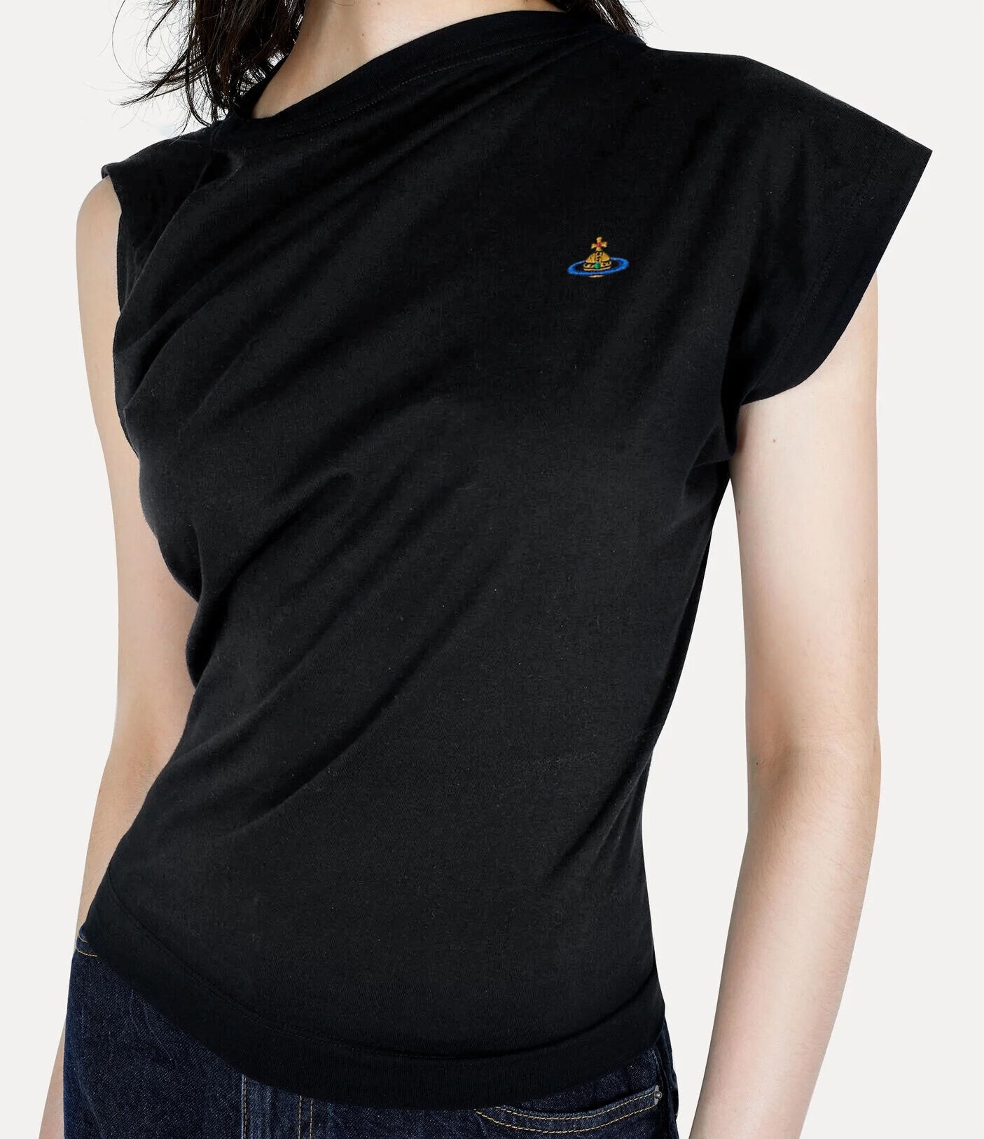 【VIVIENNE WESTWOOD】(W) Hebo Top Black Black Hebo T-shirt by Vivienne Westwood on Sale
