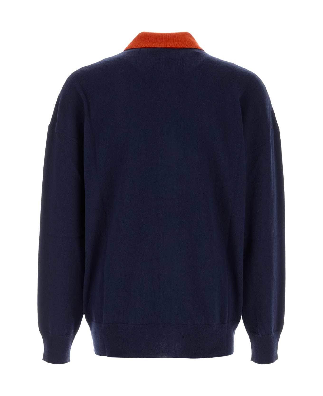Dark Blue Wool Cardigan - 2