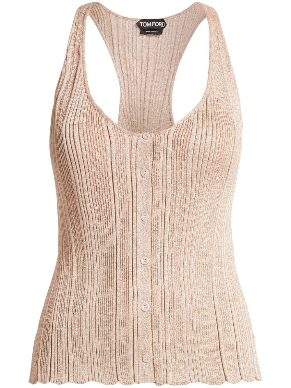 lurex-detailing ribbed tank top - 1