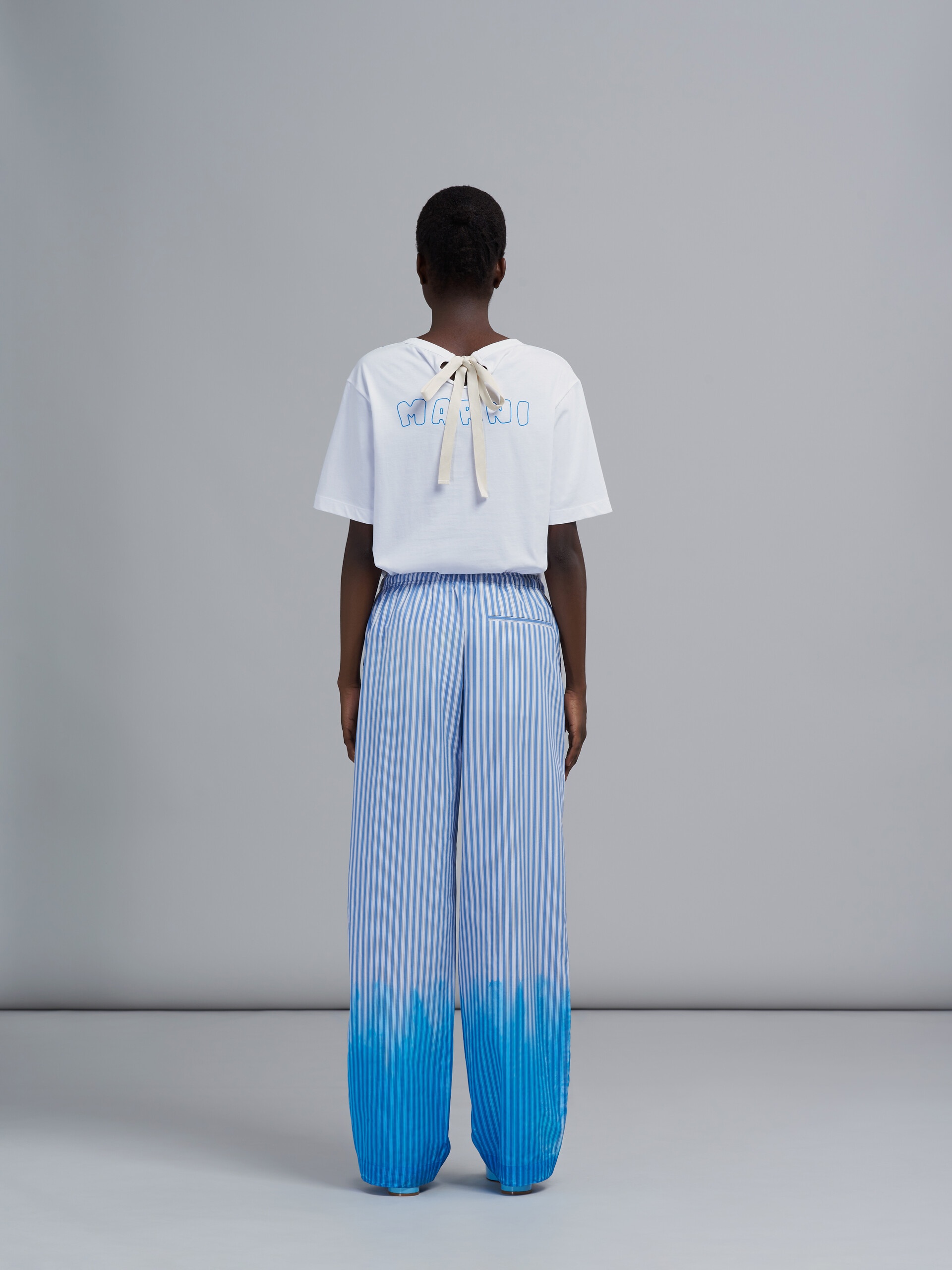 BLUE DIP-DYED POPLIN TROUSERS - 3