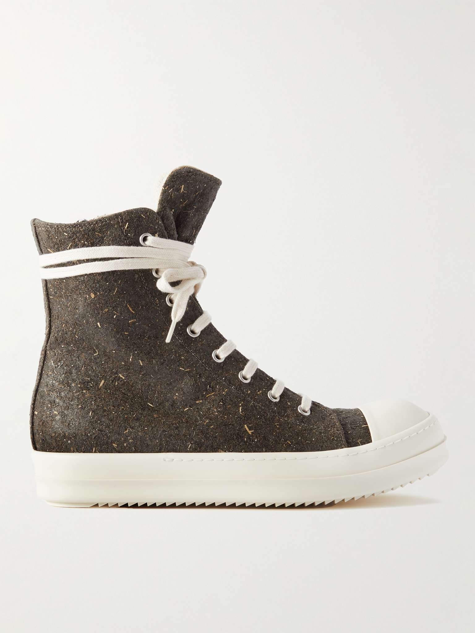 Coated-Seaweed and Nylon High-Top Sneakers - 1