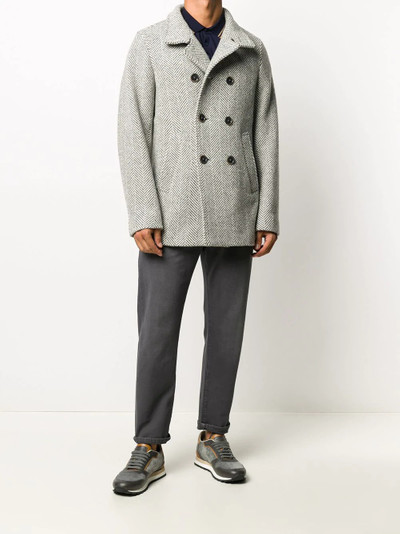 Herno herringbone double-breasted jacket outlook