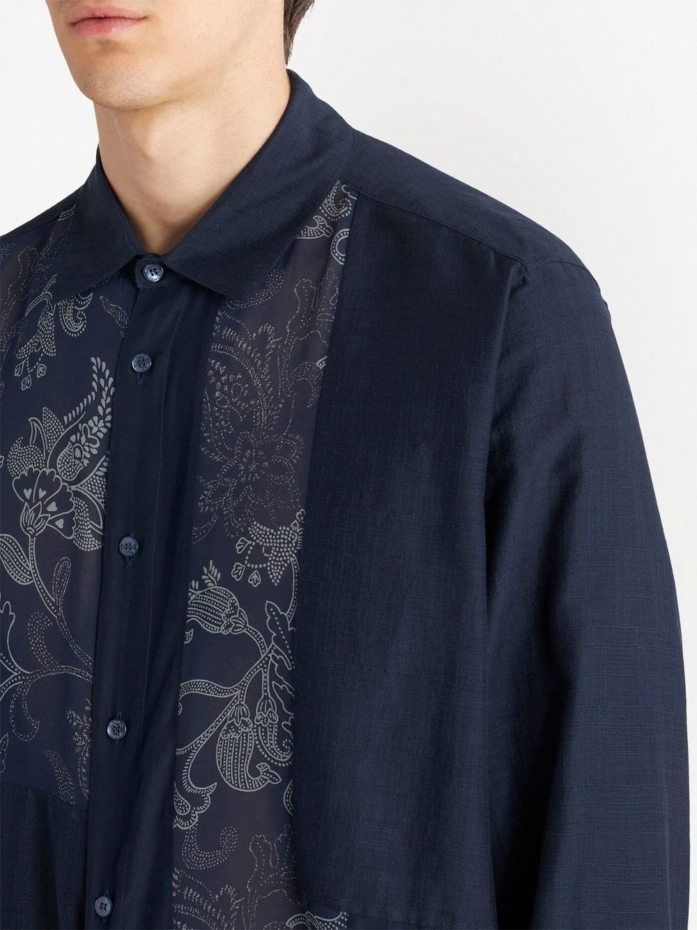 floral-print panel detail shirt - 5