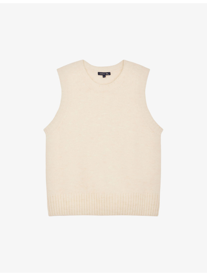 Namaste ribbed-collar stretch-knitted sweater vest 1
