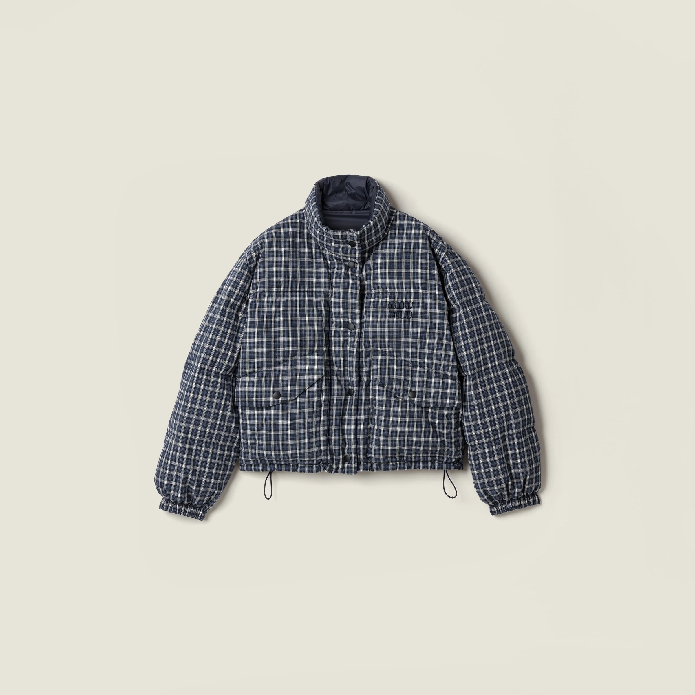Reversible flannel down jacket - 1