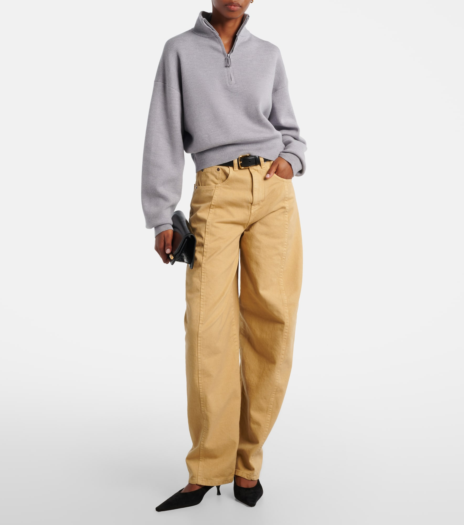 Wool-blend half-zip sweater - 2