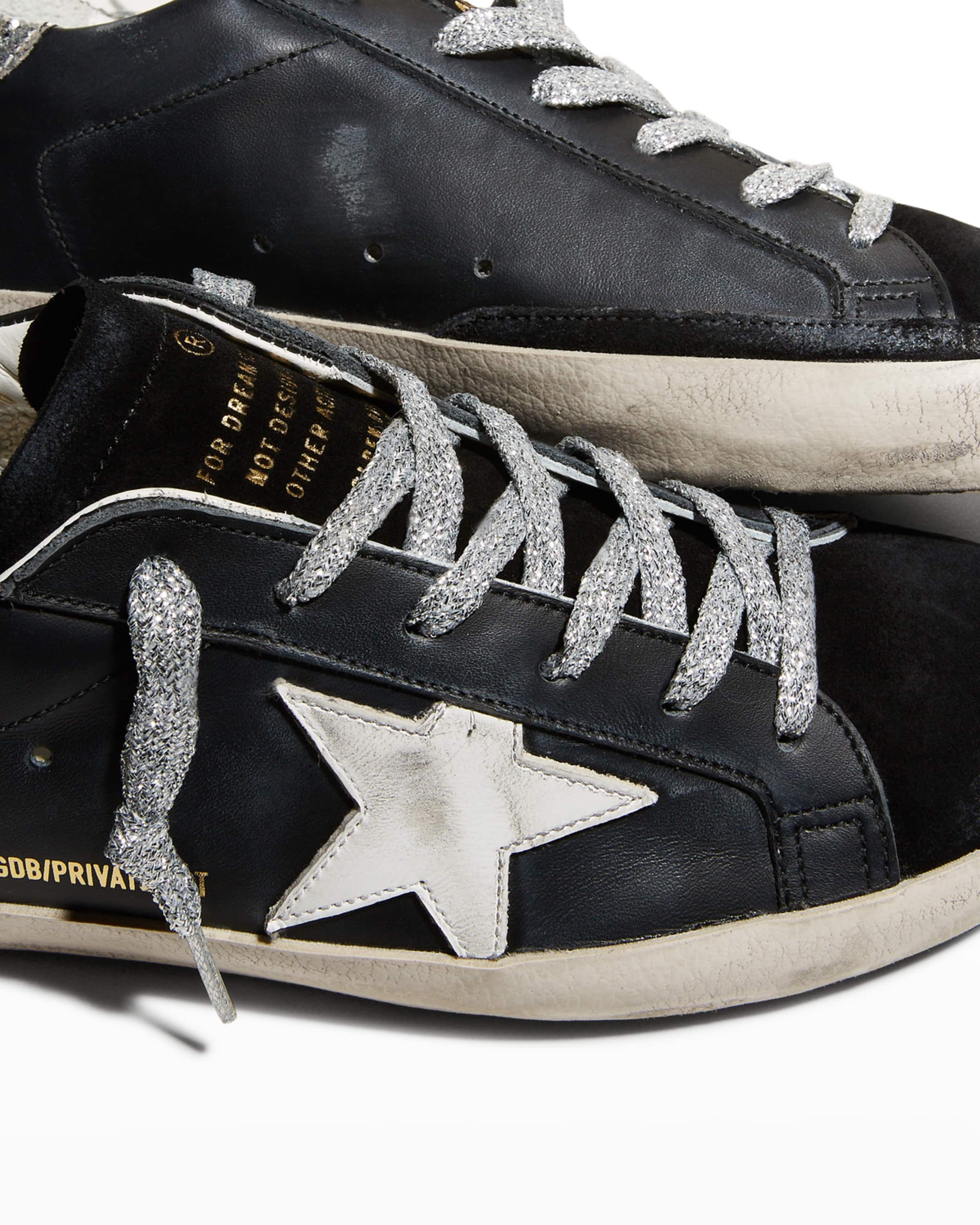 Superstar Leather Glitter Low-Top Sneakers - 4