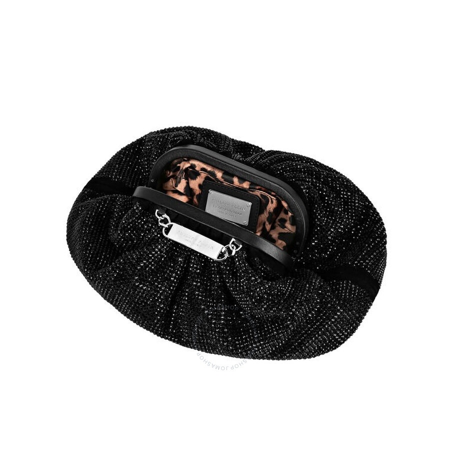 Philipp Plein Crystal Embroidered Mini Pillow Clutch Bag - 3