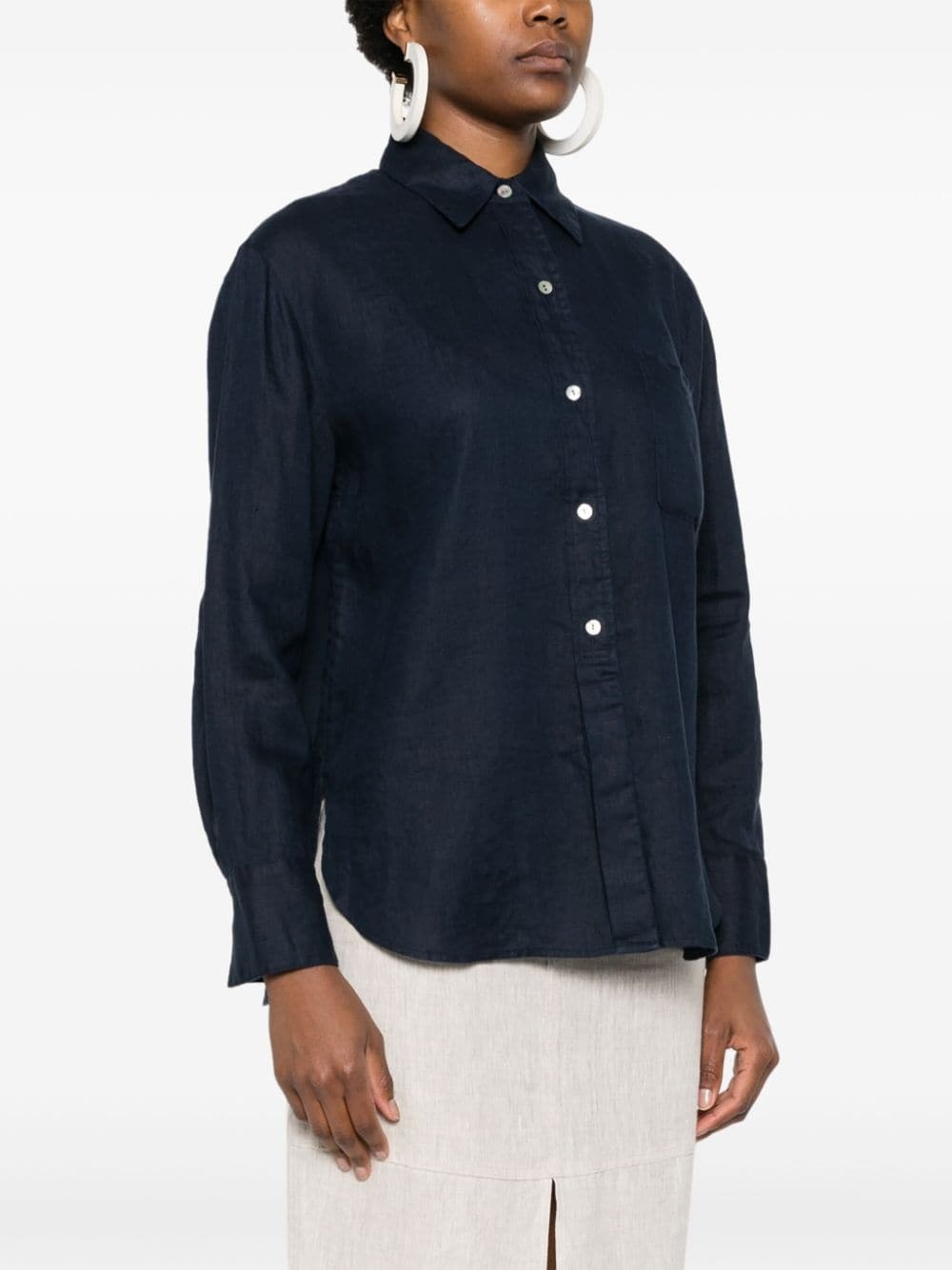 plain linen shirt - 3