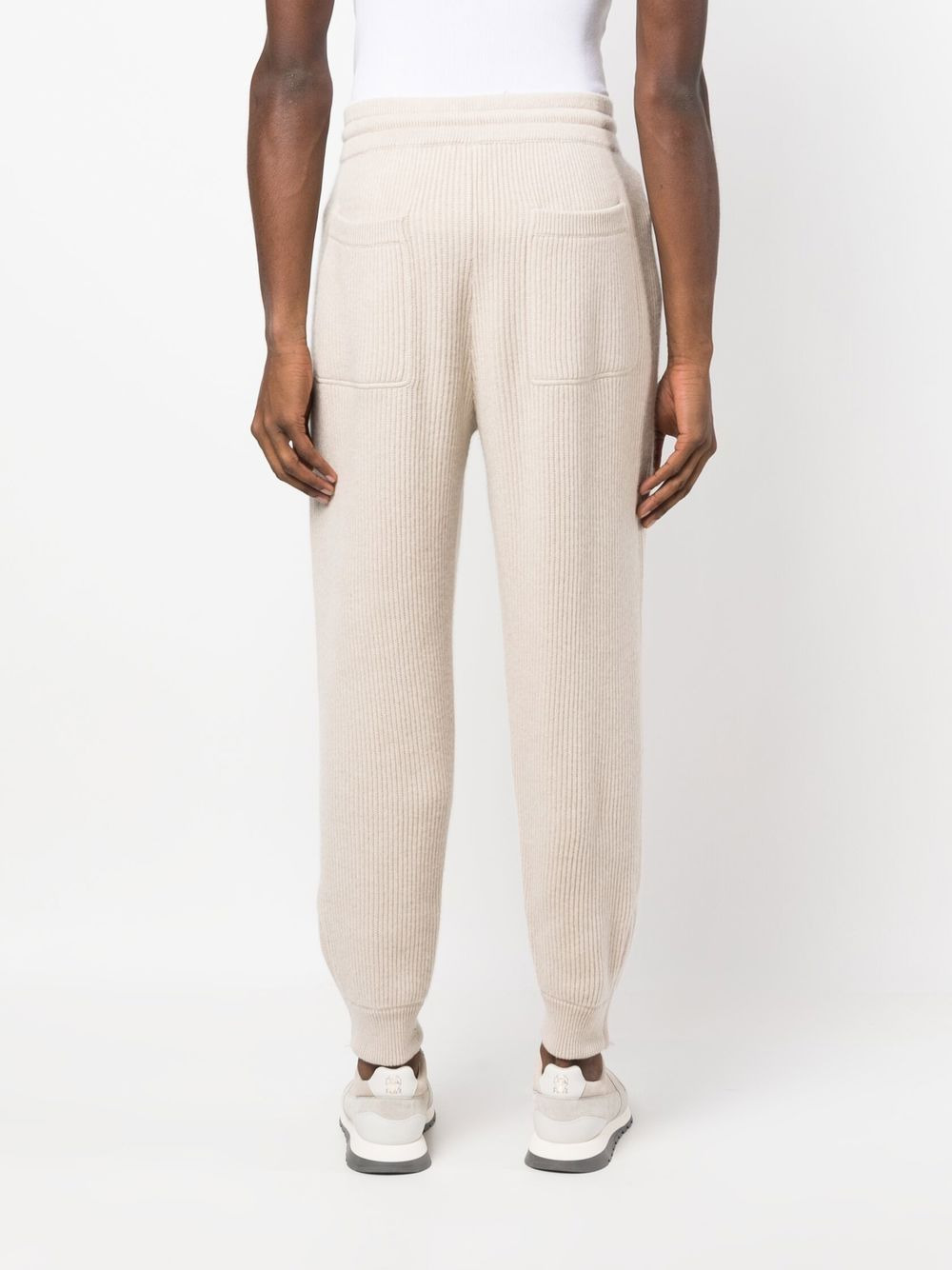 drawstring-waist cashmere track pants - 4