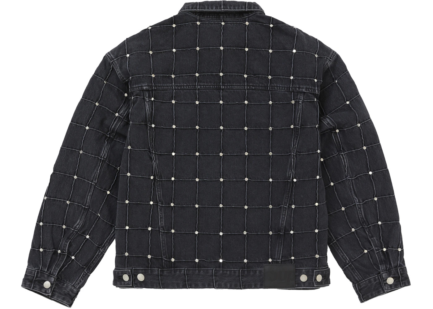 Supreme Studded Seam Denim Trucker Jacket Black - 2