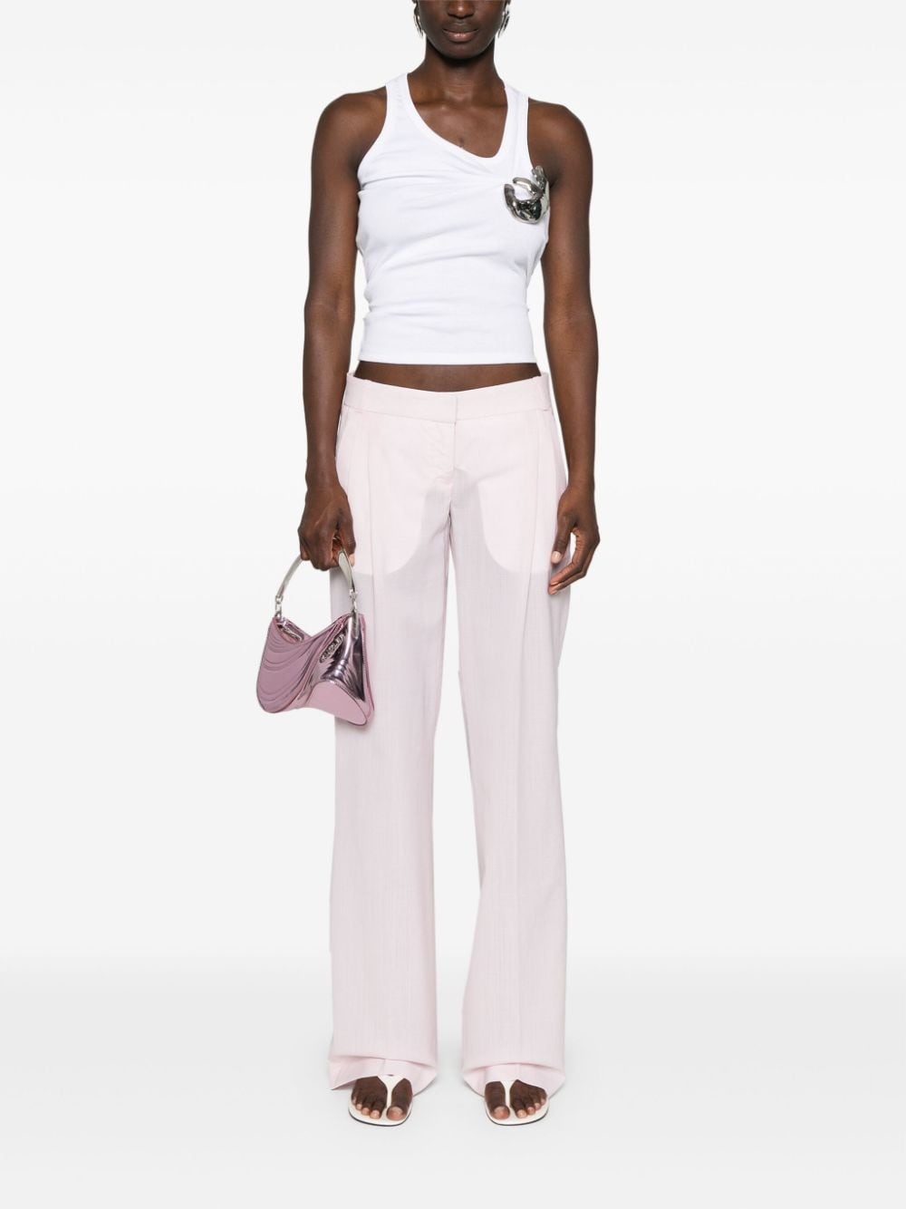check-pattern tailored flared trousers - 2