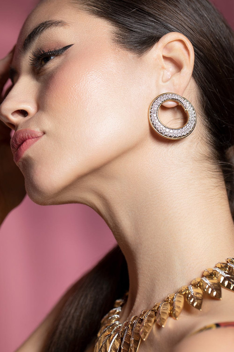 DAVID WEBB Diamond Loop Earrings outlook
