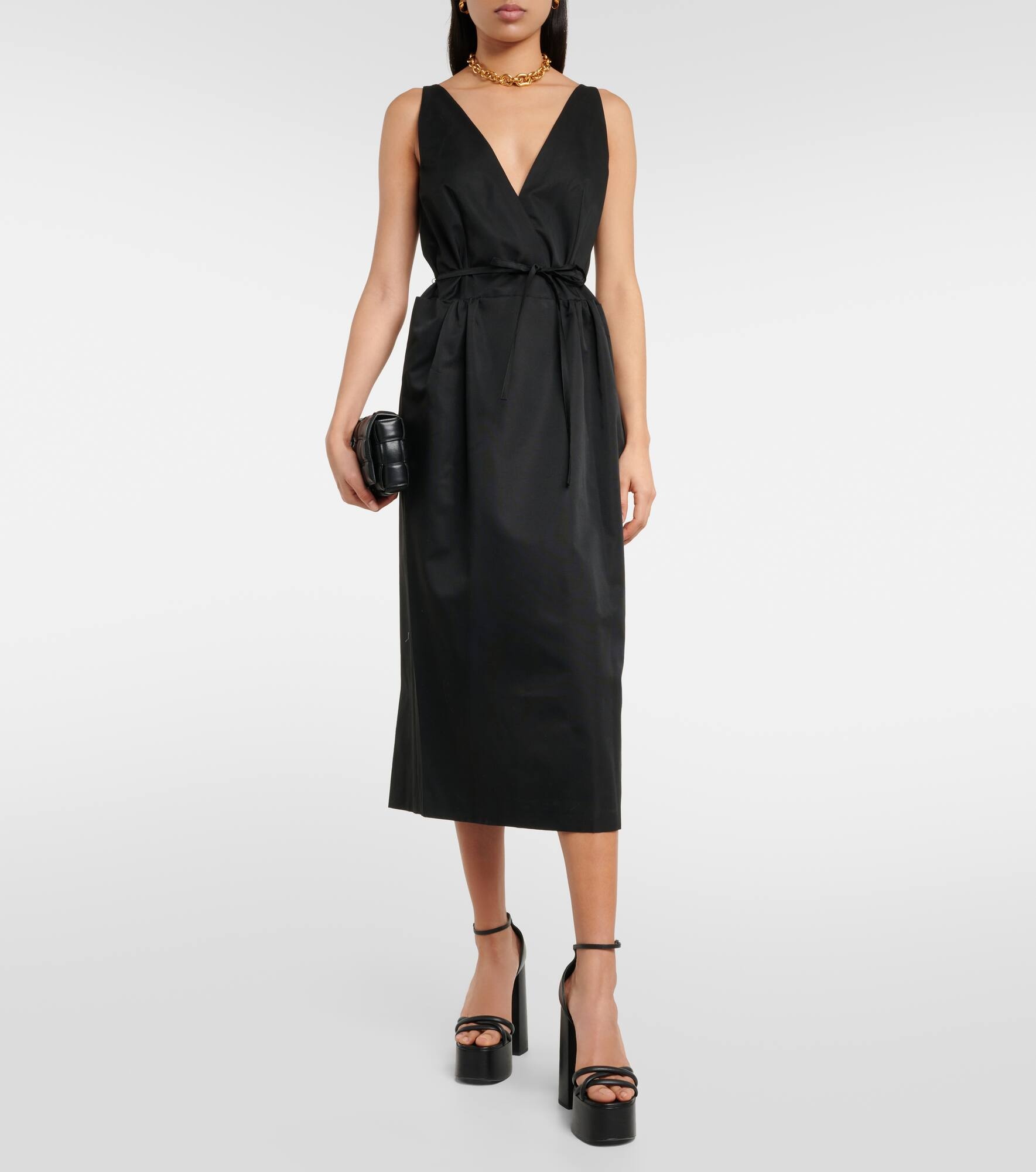 Anouk V-neck cotton-blend midi dress - 6