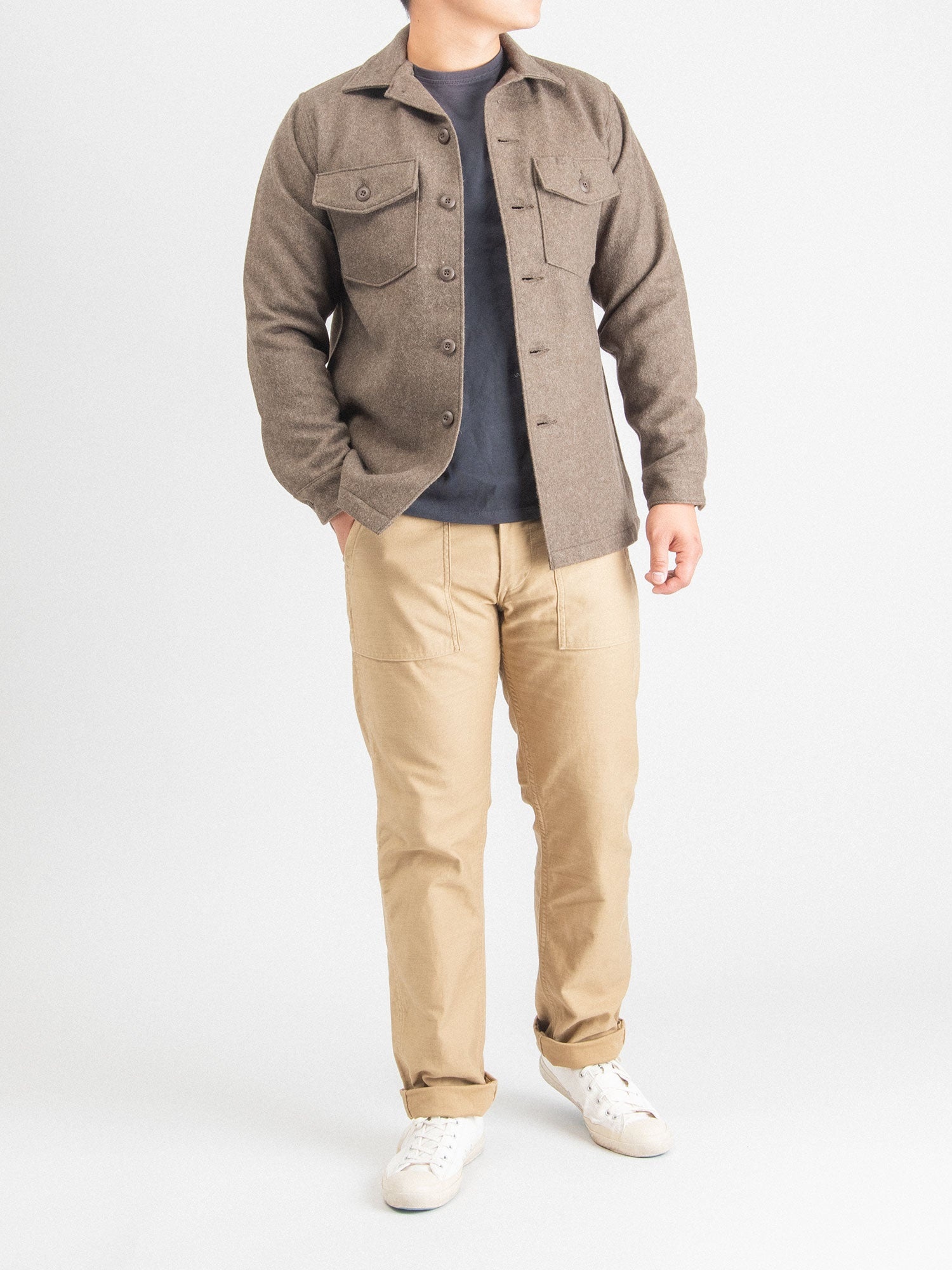 Slim Fatigue Pants in Khaki - 12