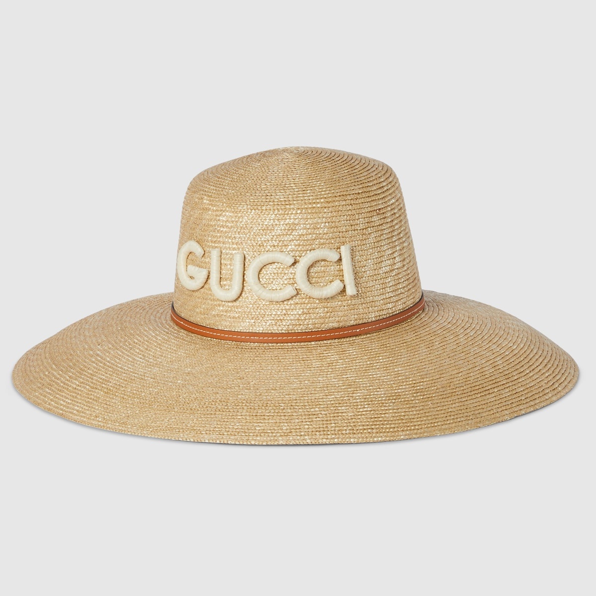 Straw wide-brim hat - 1