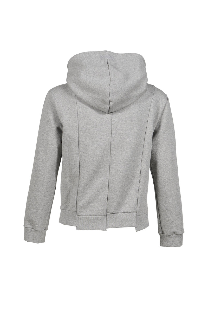 VETEMENTS CUT-UP LOGO FITTED HOODIE / GRY MELANGE outlook