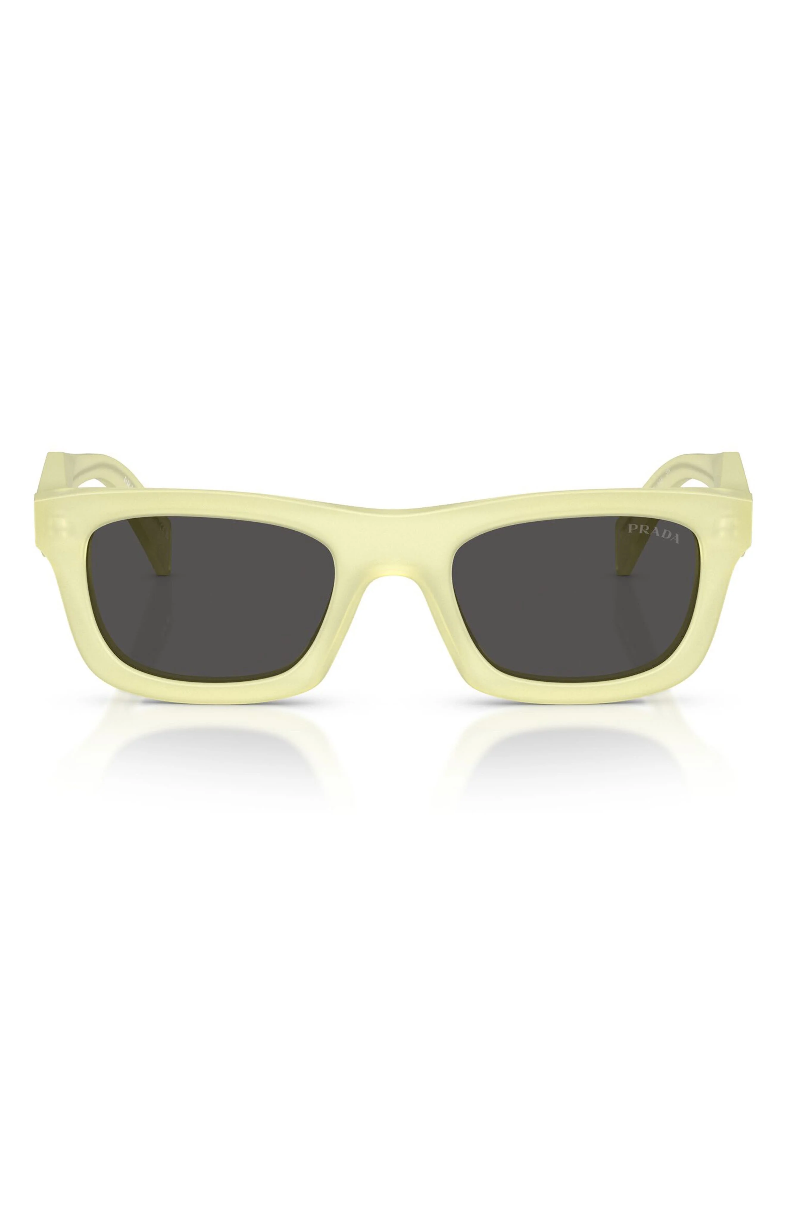 Prada 50mm Pillow Sunglasses in Frosted Vanilla/dark Grey - 1