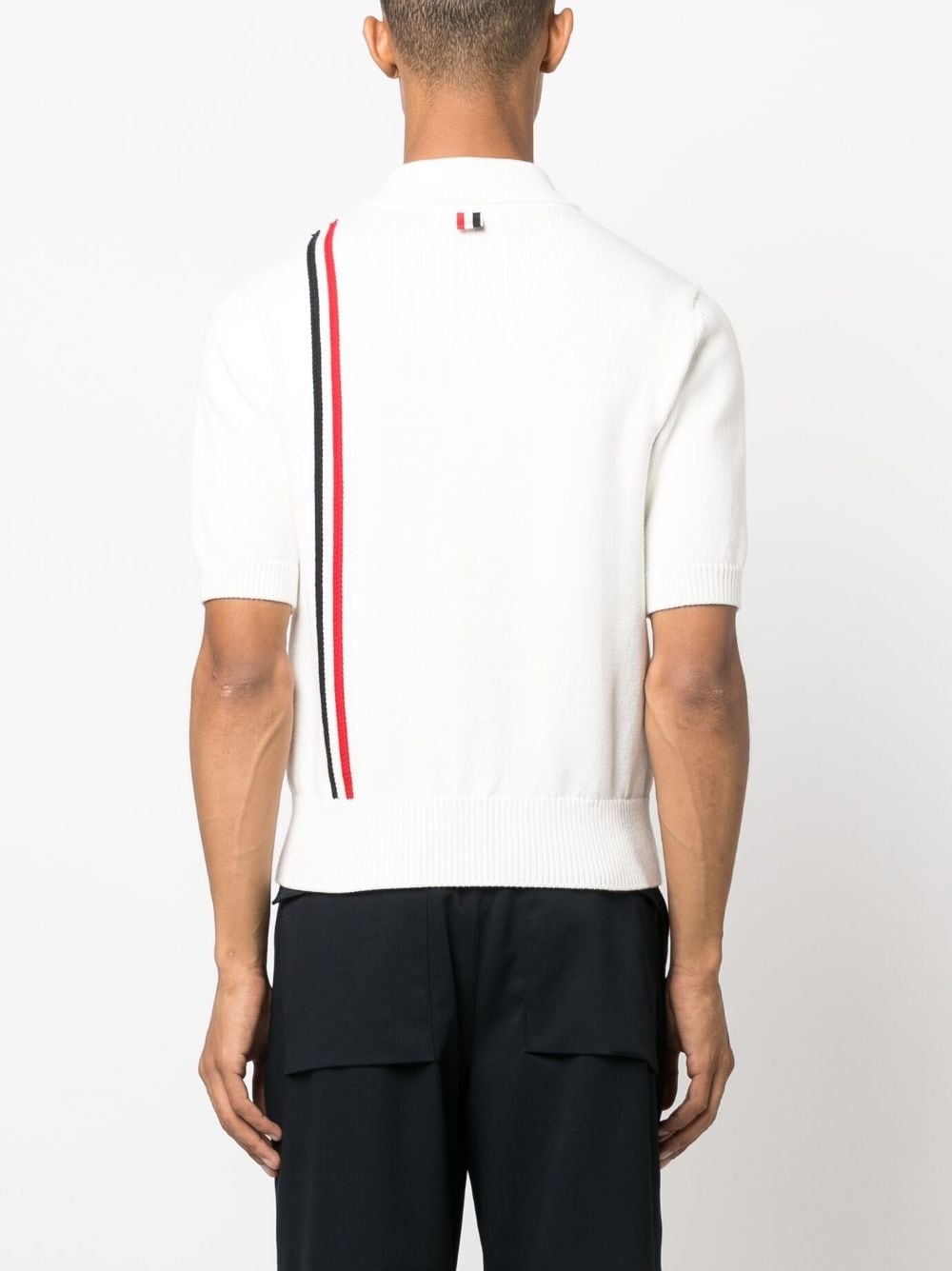 RWB stripe knitted polo shirt - 4
