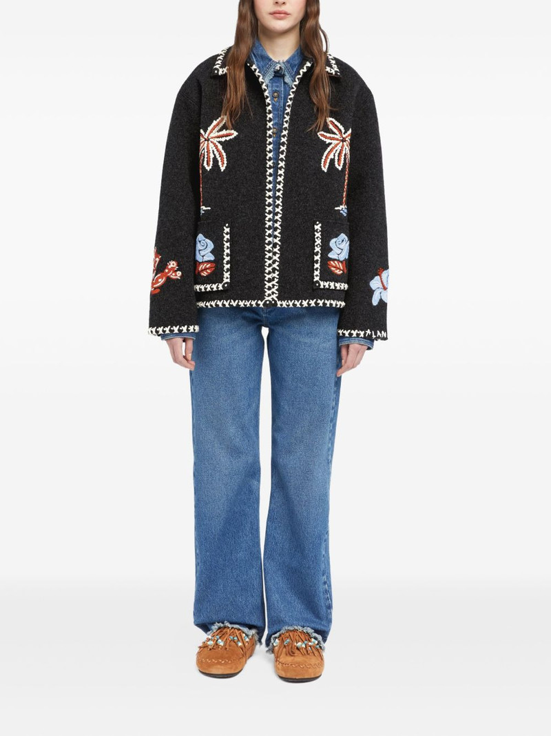 Alanui Remember Me embroidered palm-tree jacket outlook