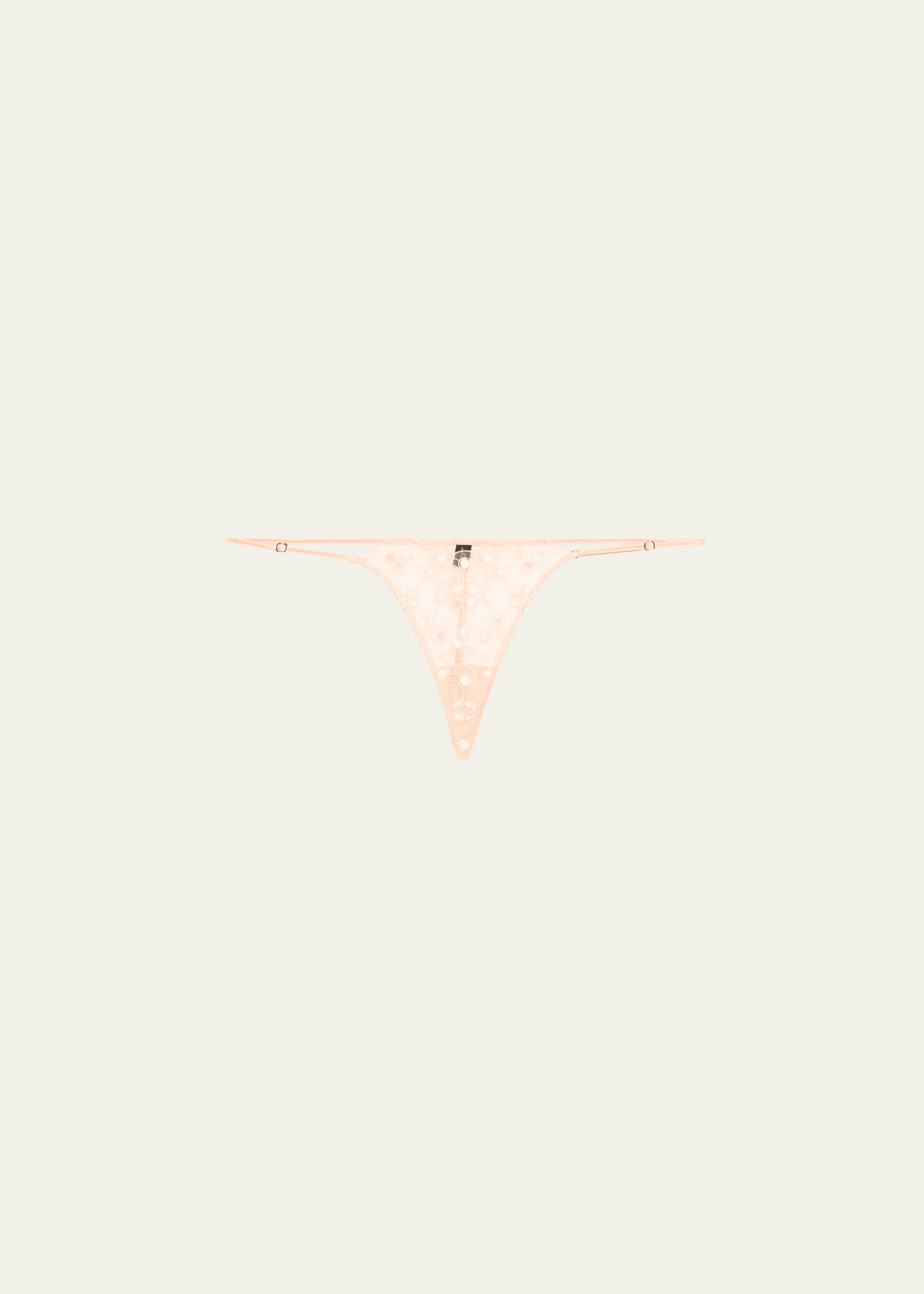 Rosette Embroidered Low-Rise G-String - 1