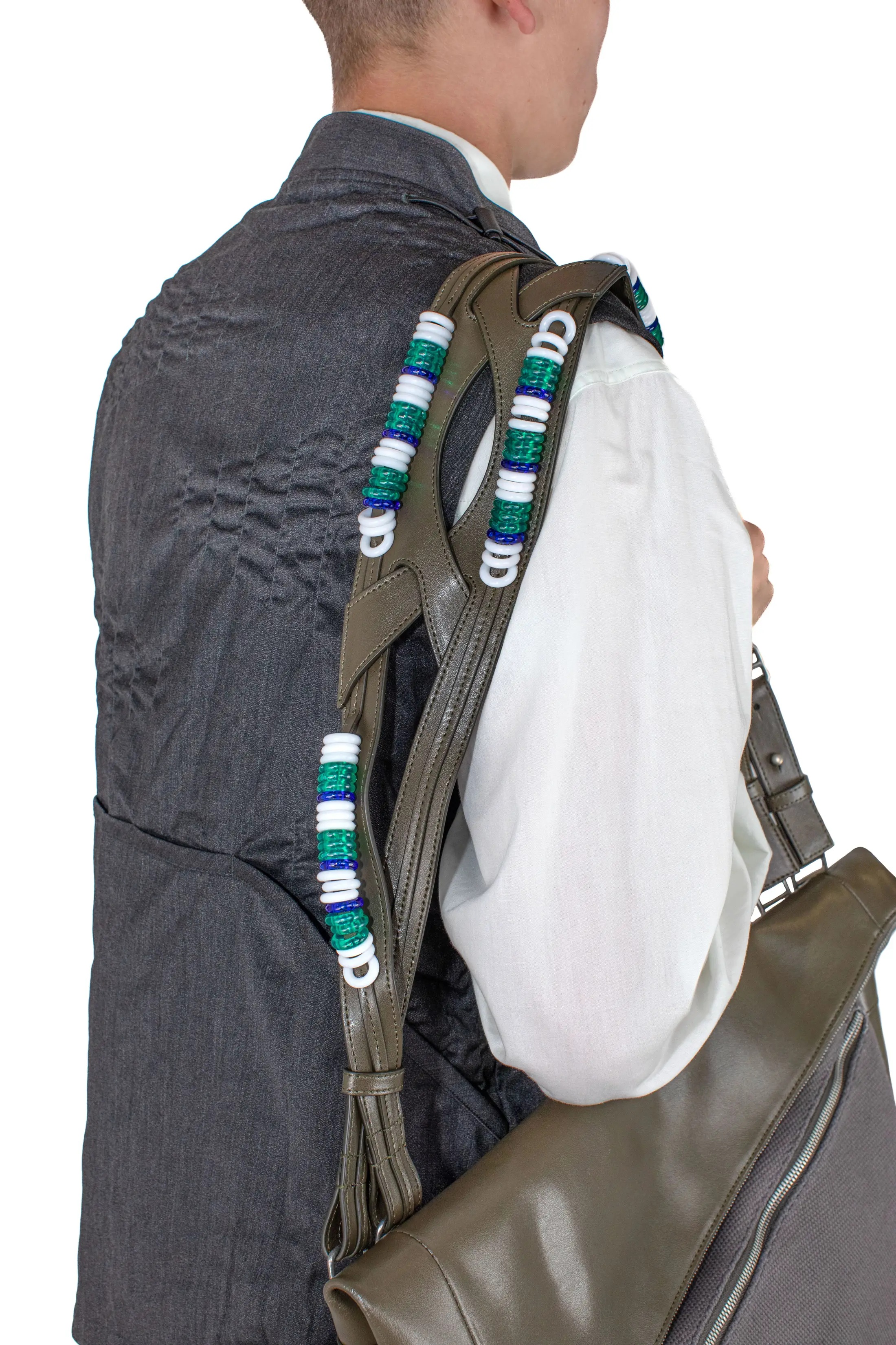 【関税込み】Kiko Kostadinov ブラウン＆グレー Jarocka バッグ Kiko Kostadinov Gray & Khaki Jarocka Shoulder Bag | REVERSIBLE