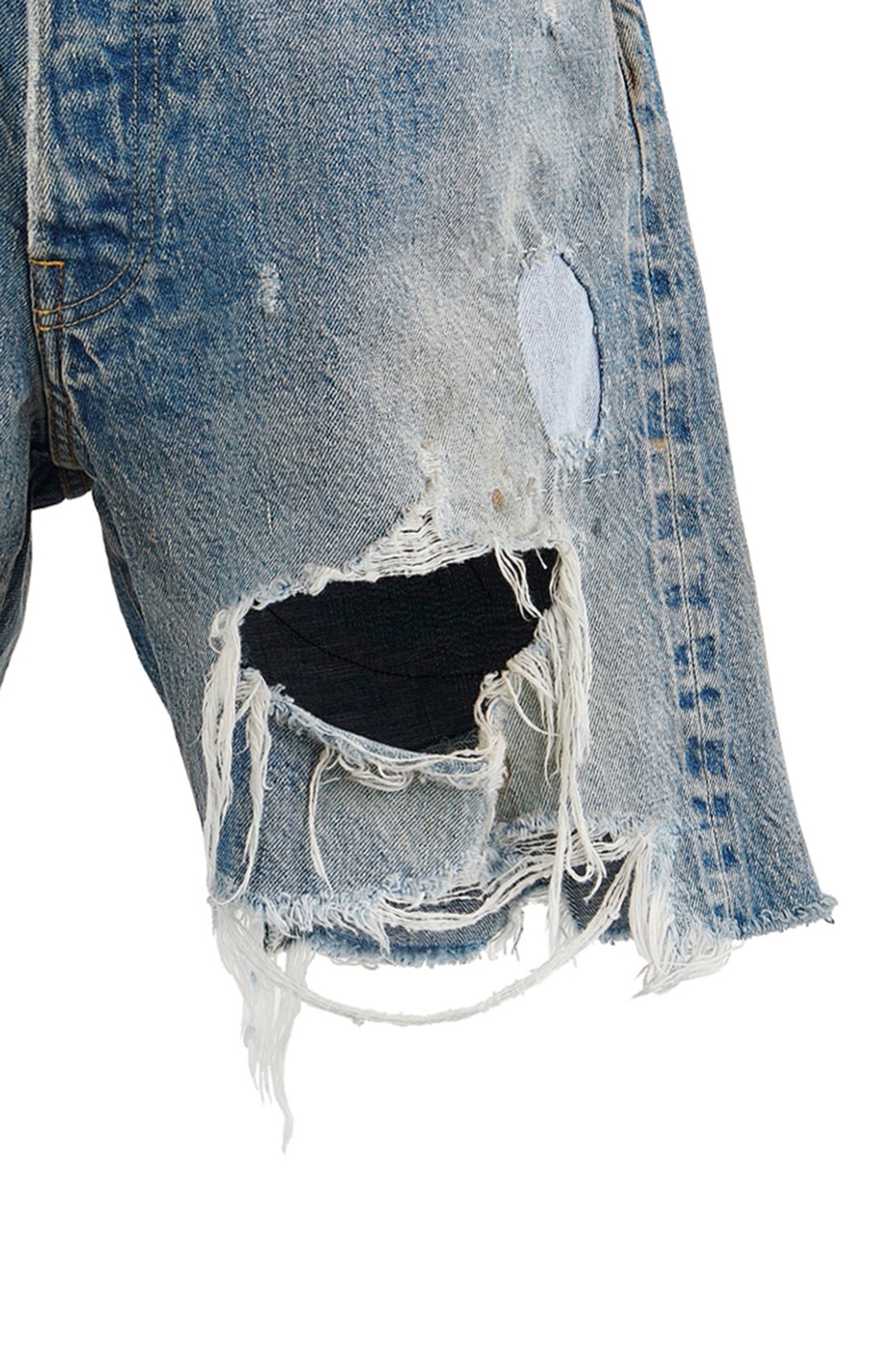 SAINT M×××××× DENIM SHORTS/DAMAGE / BLU | nubiantokyo | REVERSIBLE