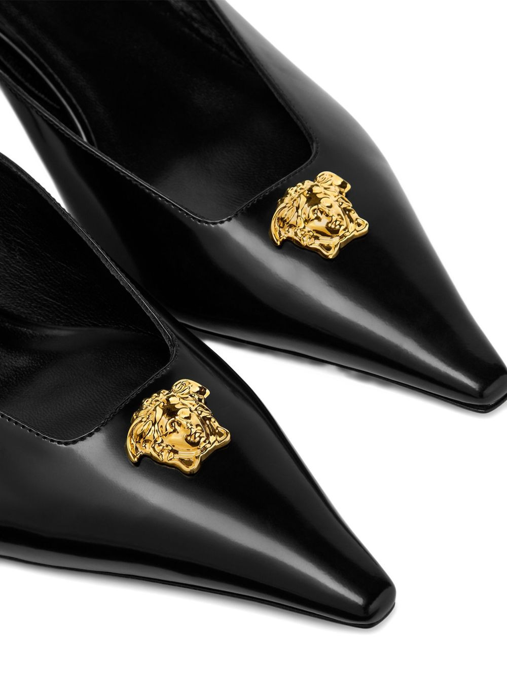 medusa-head pointed-toe mules - 3