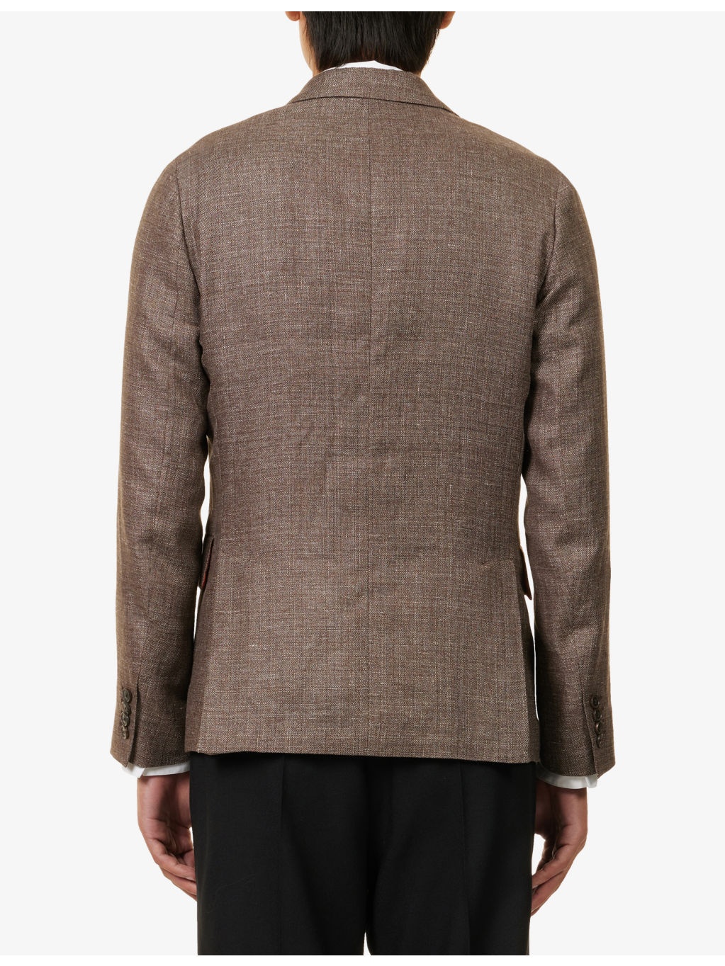 Notch-Lapels Regular-Fit Linen And Wool Blazer - 4