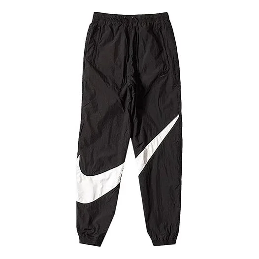 Nike 큰 Swoosh 스포츠 착용 길쌈된 긴 바지 스포츠 바지 미국 판 검정 AR9894-010 - 1
