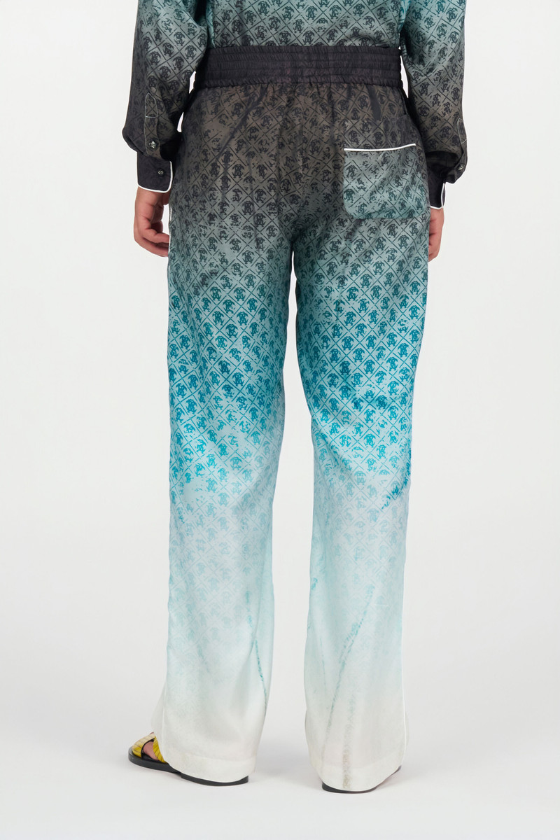 Monogram Print Silk Trousers 4
