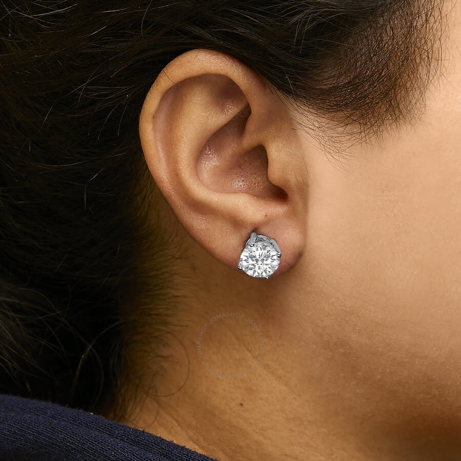 Haus Of Brilliance - Haus of Brilliance 14K White Gold 7.00 Cttw Round Cut Lab Grown Diamond Classic 4-Prong Stud Earring - 5